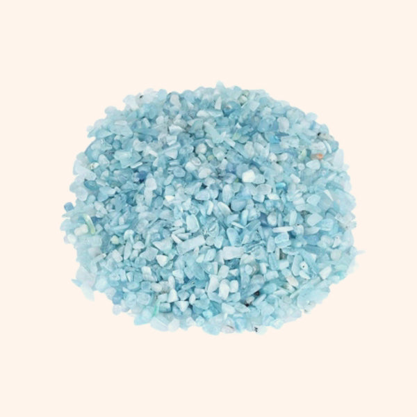 AQUAMARINE CRYSTAL CHIPS – For Clear Speech & Emotional Balance