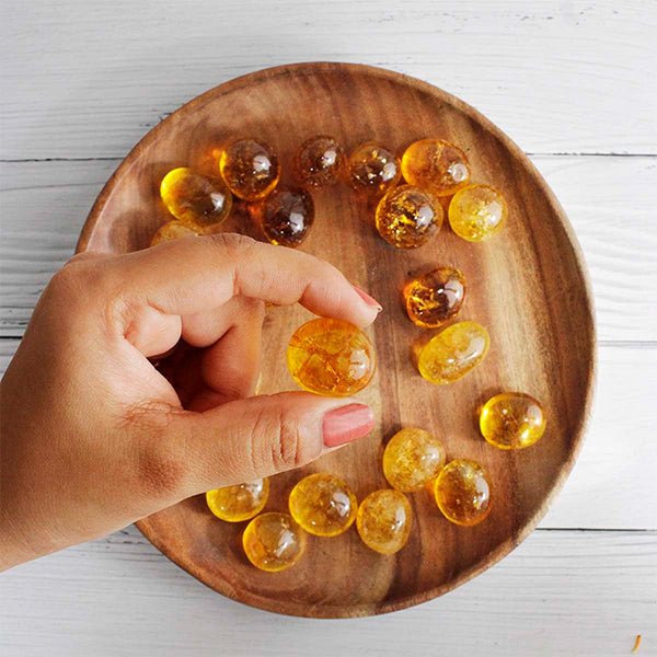 CITRINE CRYSTAL TUMBLE 100 GRAM - Daily Positivity & Confidence Stone