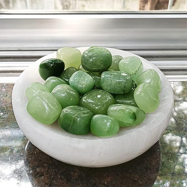 GREEN AVENTURINE CRYSTAL TUMBLE 100 GRAM - Strengthens manifestation power & positive energy flow