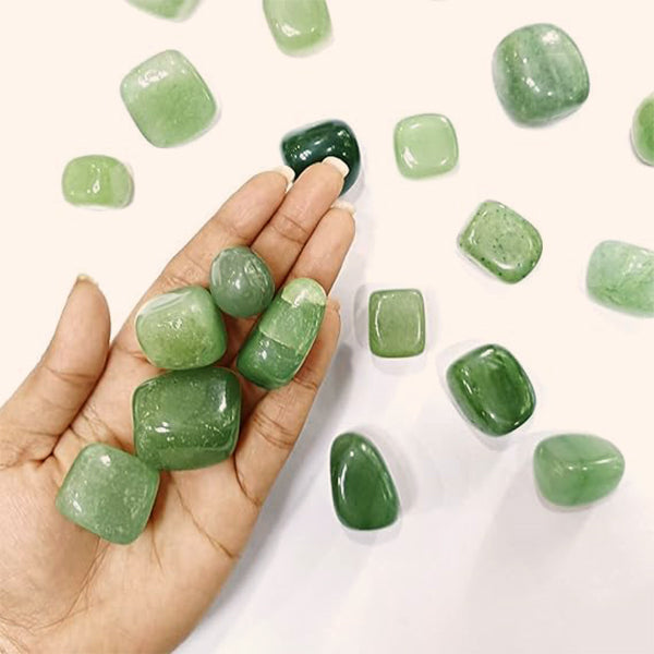 GREEN AVENTURINE CRYSTAL TUMBLE 100 GRAM - Strengthens manifestation power & positive energy flow