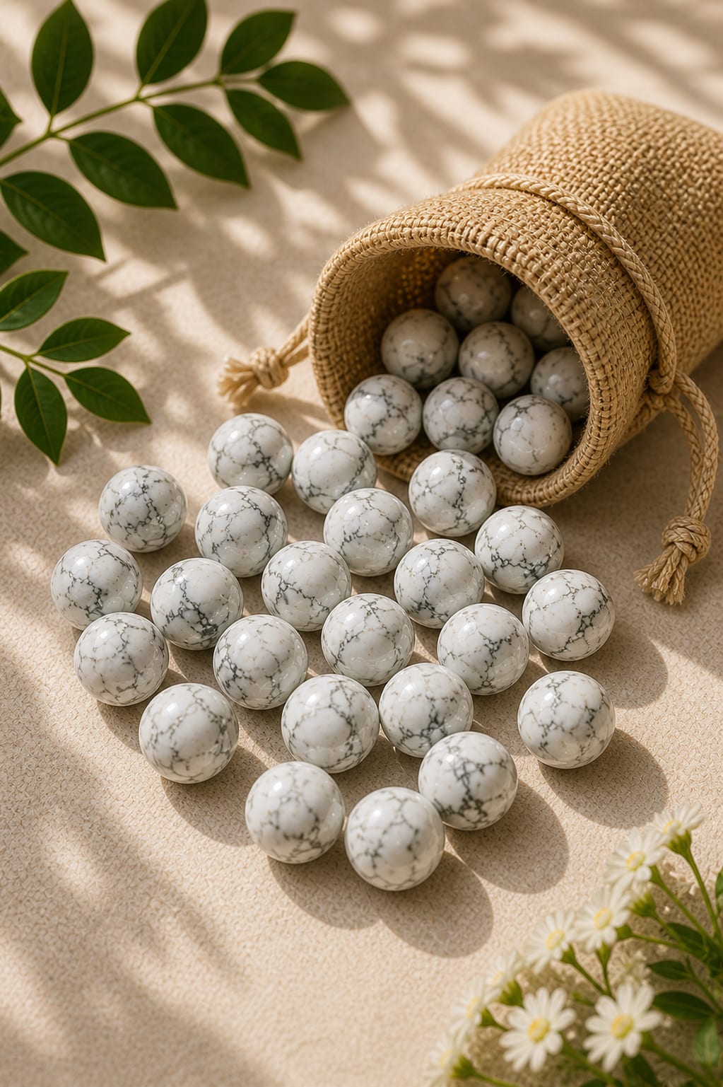 HOWLITE CRYSTAL TUMBLE - 100 GRAM - Enhances spiritual awareness & higher consciousness