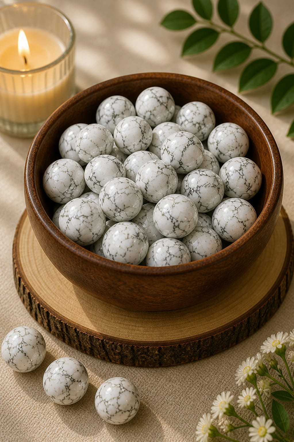 HOWLITE CRYSTAL TUMBLE - 100 GRAM - Enhances spiritual awareness & higher consciousness