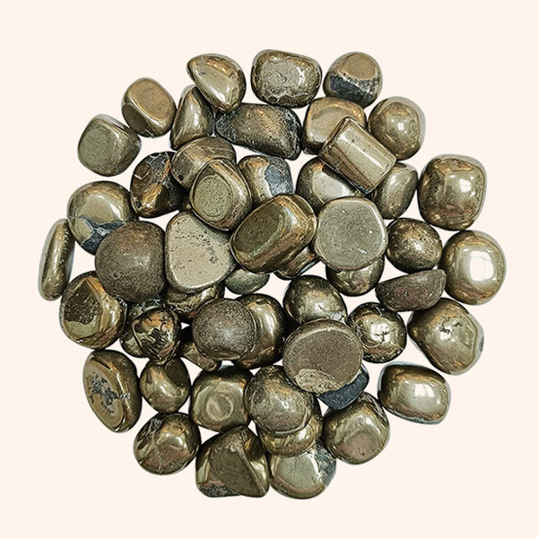 PYRITE CRYSTAL TUMBLE 100 GRAM -Motivation, Protection & Positive Energy