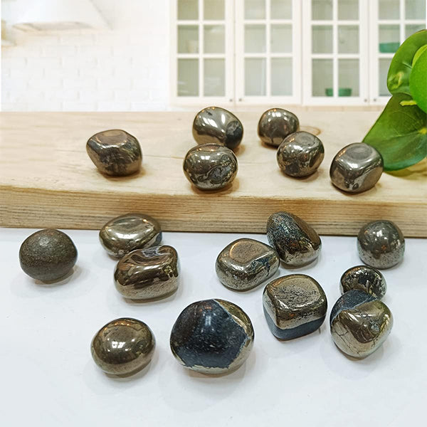 PYRITE CRYSTAL TUMBLE 100 GRAM -Motivation, Protection & Positive Energy