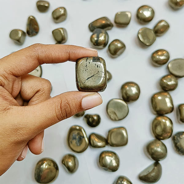 PYRITE CRYSTAL TUMBLE 100 GRAM -Motivation, Protection & Positive Energy