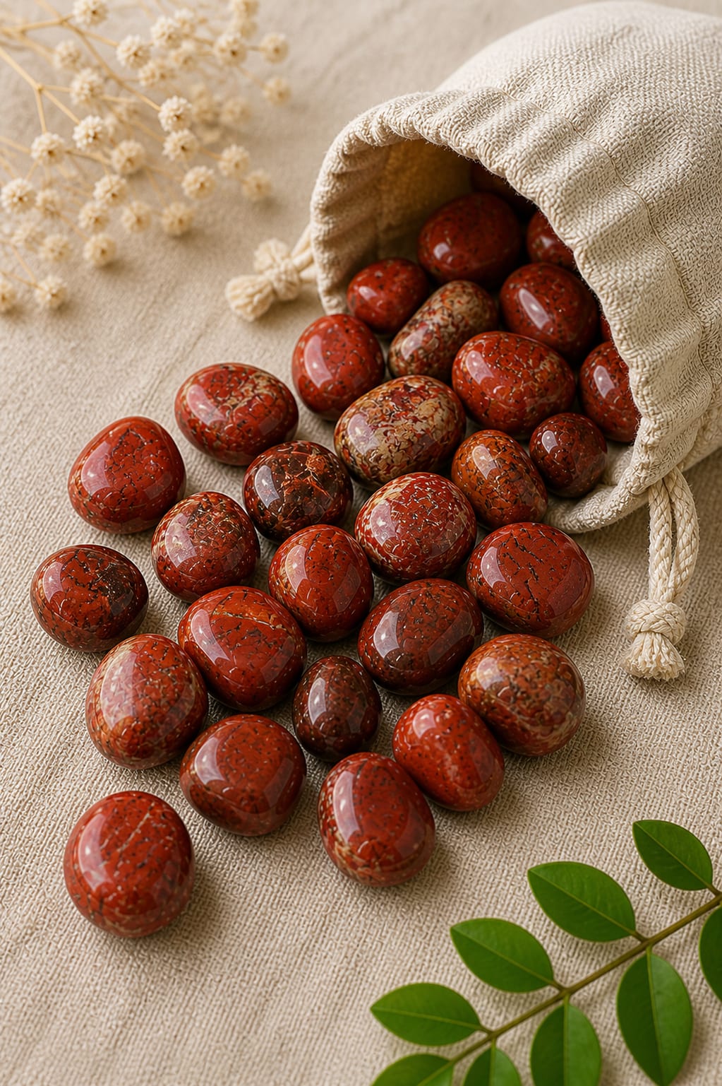 RED JASPER CRYSTAL TUMBLE 100 GRAM -  Grounding, Strength & Stability