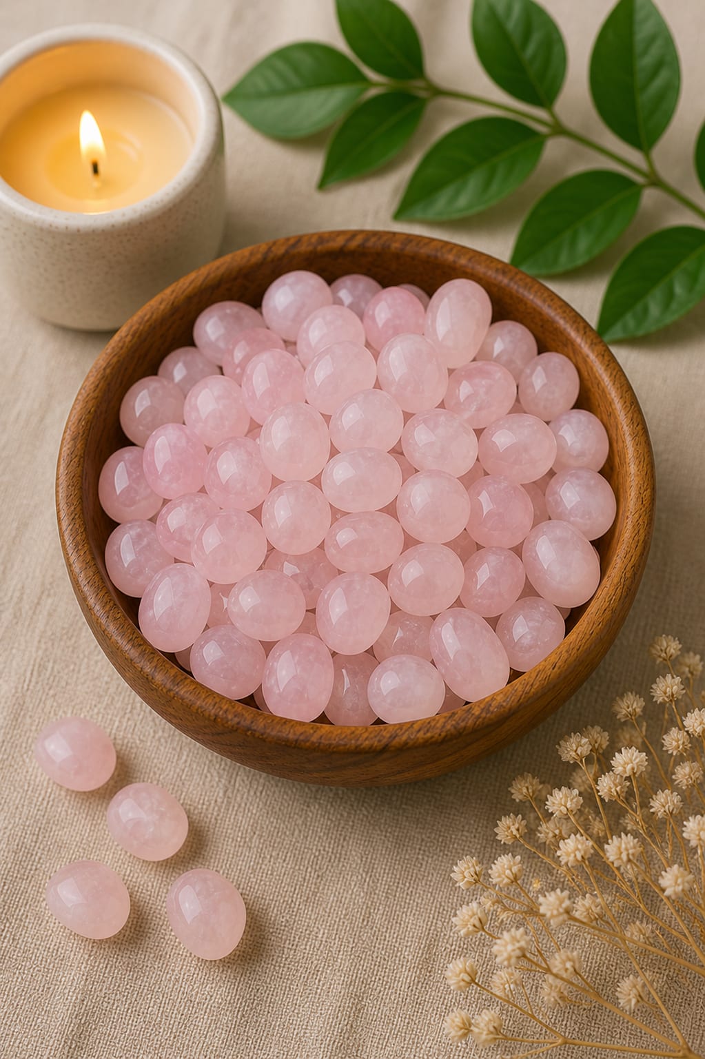 ROSE QUARTZ CRYSTAL TUMBLE 100 GRAM - Encourages self-love & confidence