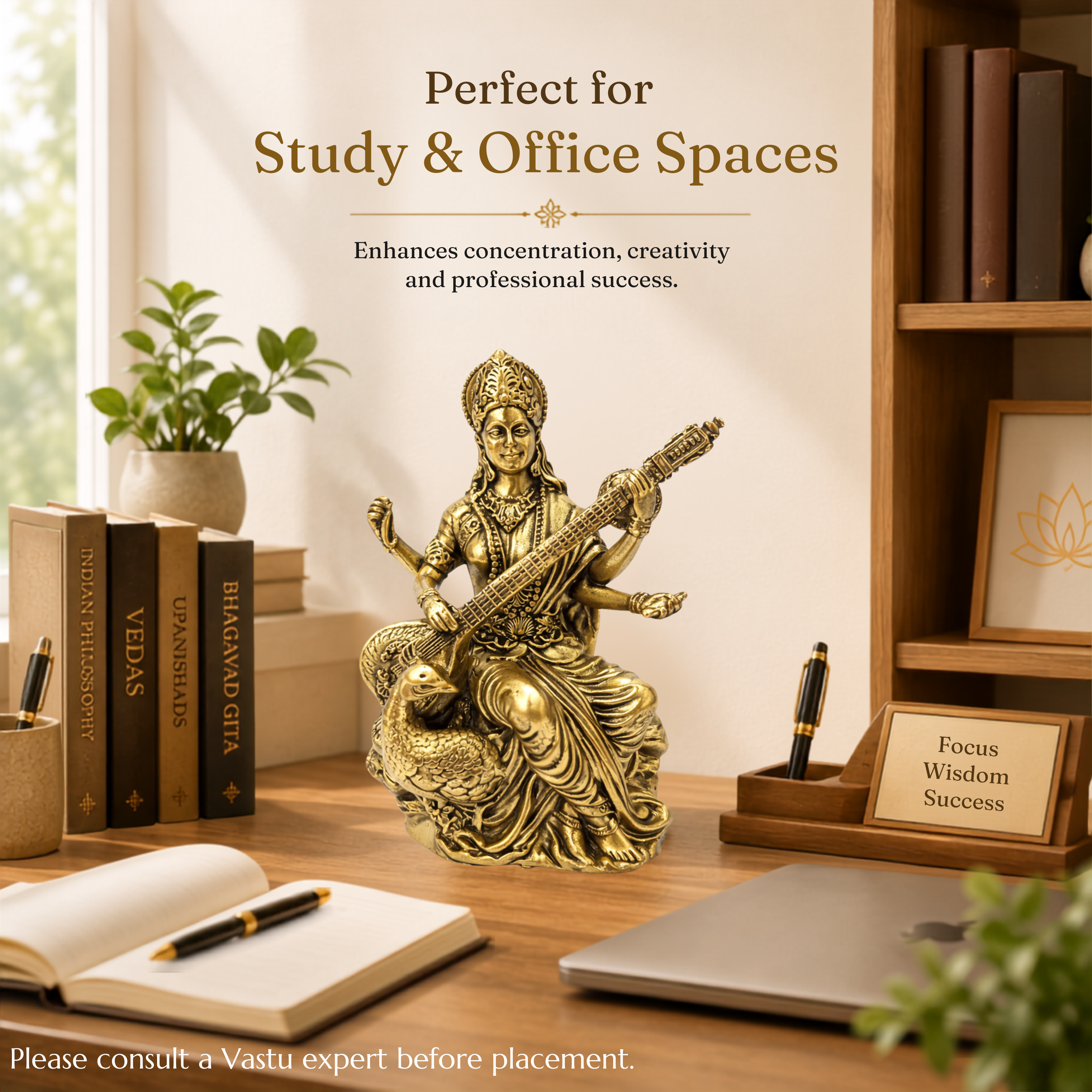 SARASWATI JI BRASS STATUE 3 INCH