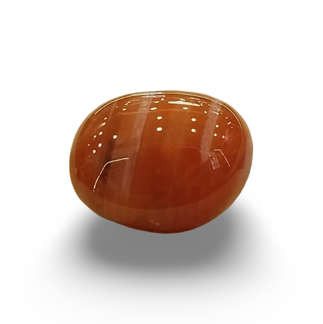 Natural Red, White Sulemani Hakik | Oval | Certified No. IGCDKBAJ48755