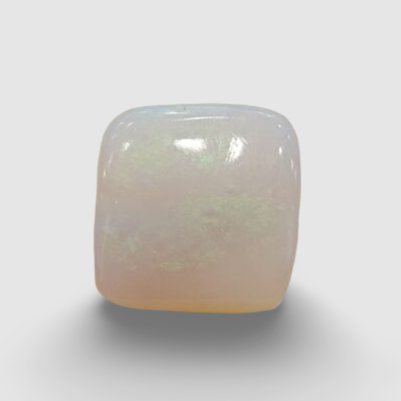 Natural White Opal|10H00| 10.00 Ratti | Cushion Cabochone | Certified No. IGCDKBAJ42907