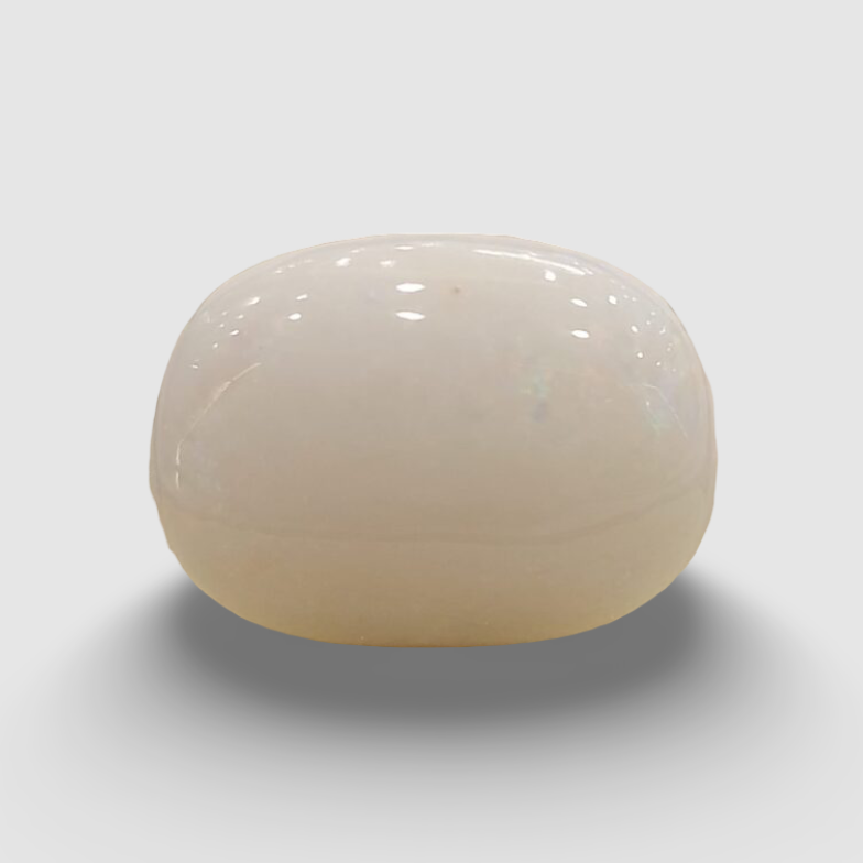 Natural White Opal|8H00| 19.39 Ratti | Oval Cabochone | Certified No. IGCDKBAJ42896