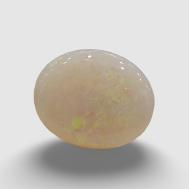 Natural White Opal|5H00| 3.17 Ratti | Oval Cabochone | Certified No. IGCDKBAJ42898