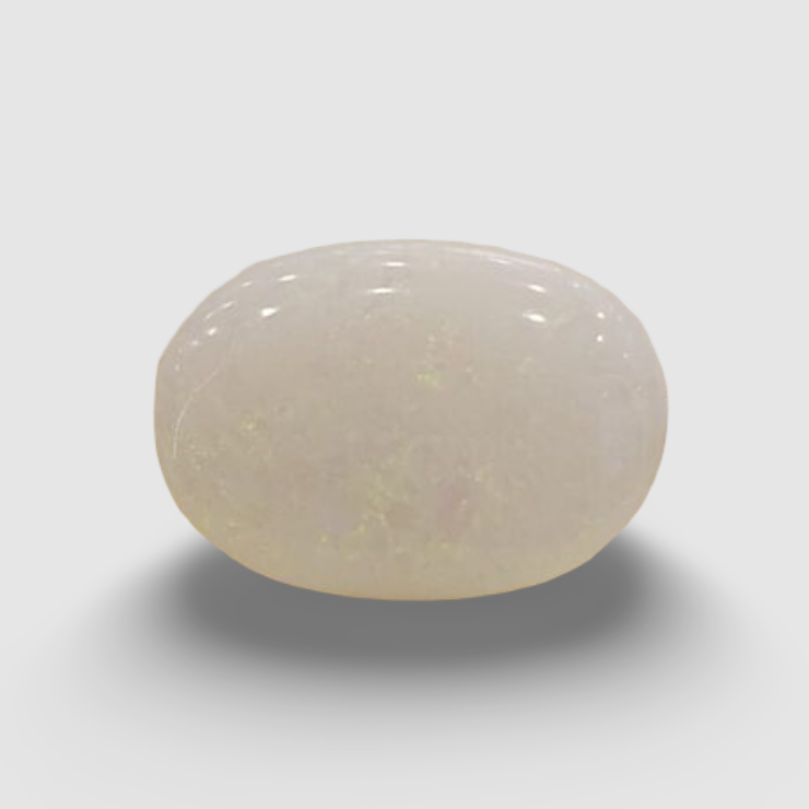 Natural White Opal|16H00| 3.11 Ratti | Oval Cabochone | Certified No. IGCDKBAJ42897