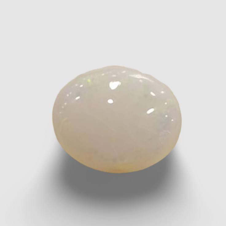 Natural White Opal|15H00| 3.22 Ratti | Oval Cabochone | Certified No. IGCDKBAJ42888