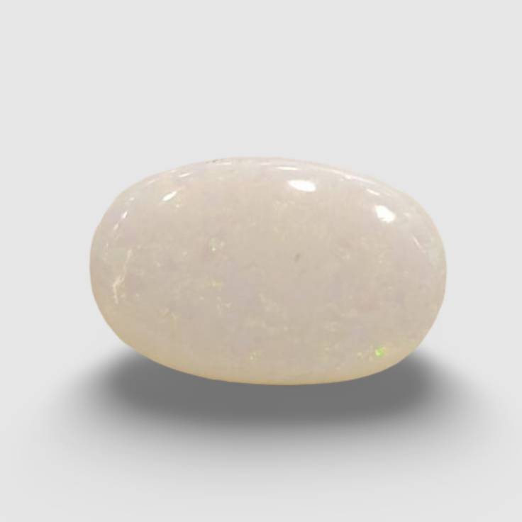 Natural White Opal|15H00| 3.28 Ratti | Oval Cabochone | Certified No. IGCDKBAJ42892