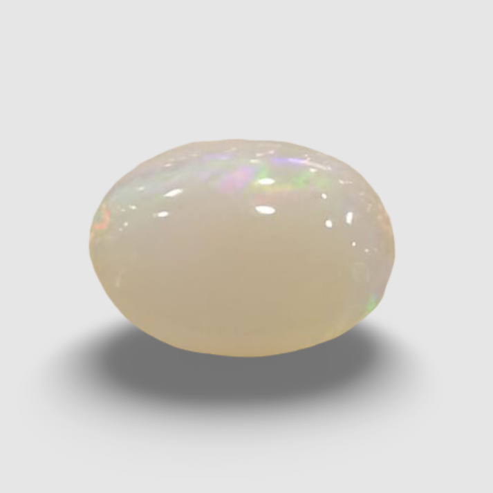 Natural White Opal|15H00| 3.56 Ratti | Oval Cabochone | Certified No. IGCDKBAJ42894