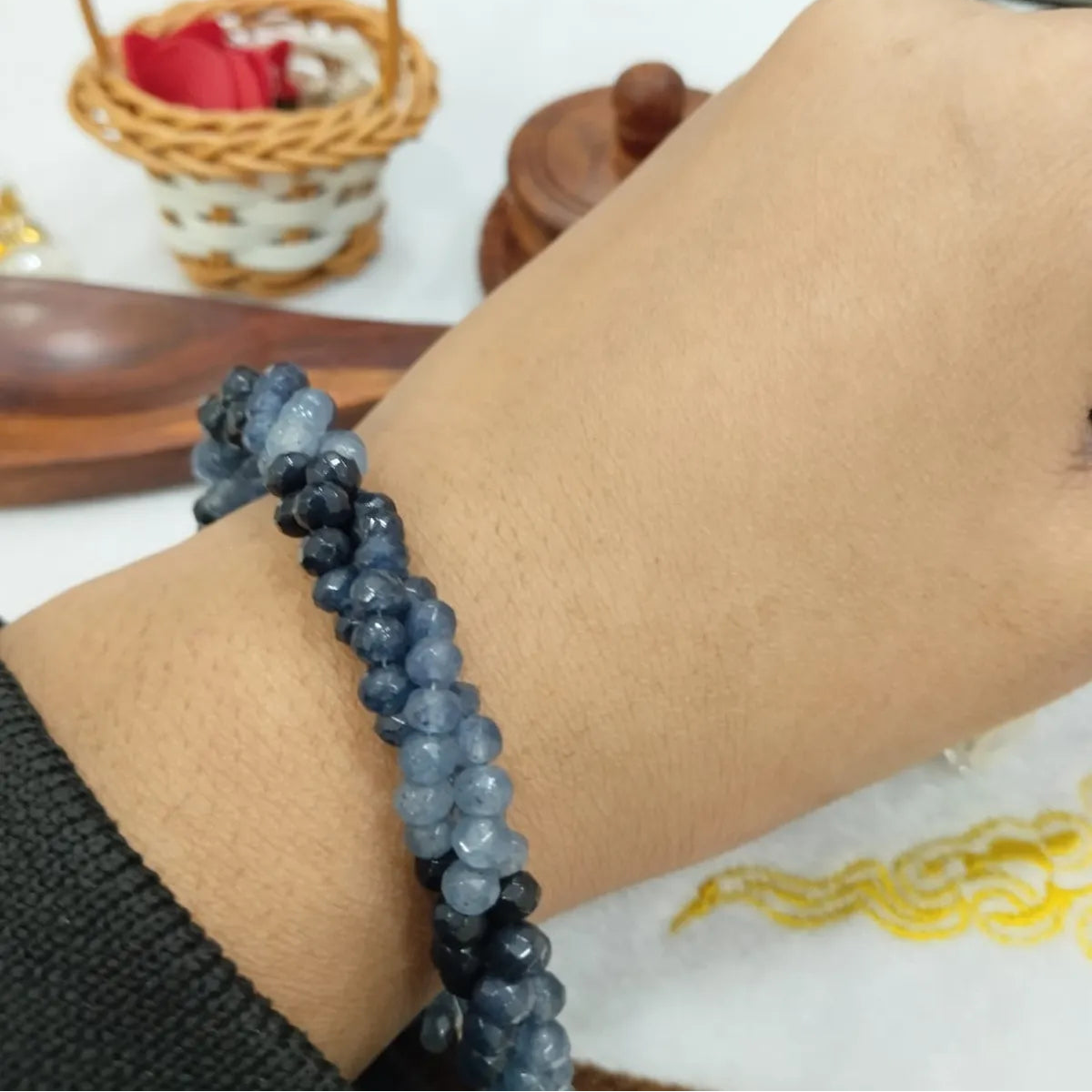 Blue Premium Semi Shaded Sapphire Bracelet For Men & Women