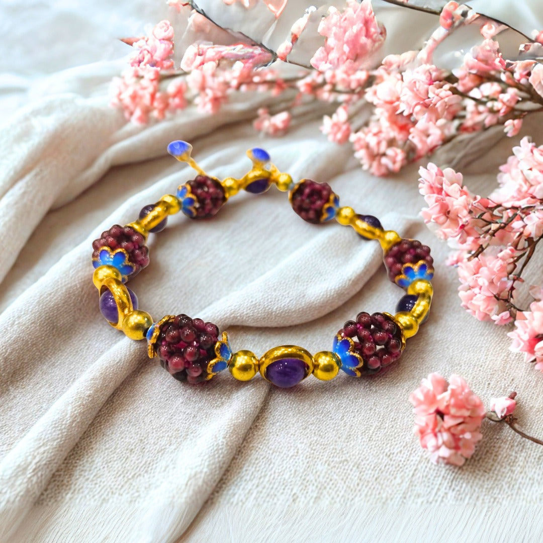 Brown Premium Grape Garnet Protection Strength wearer from Negativity Bracelet for Men & women
