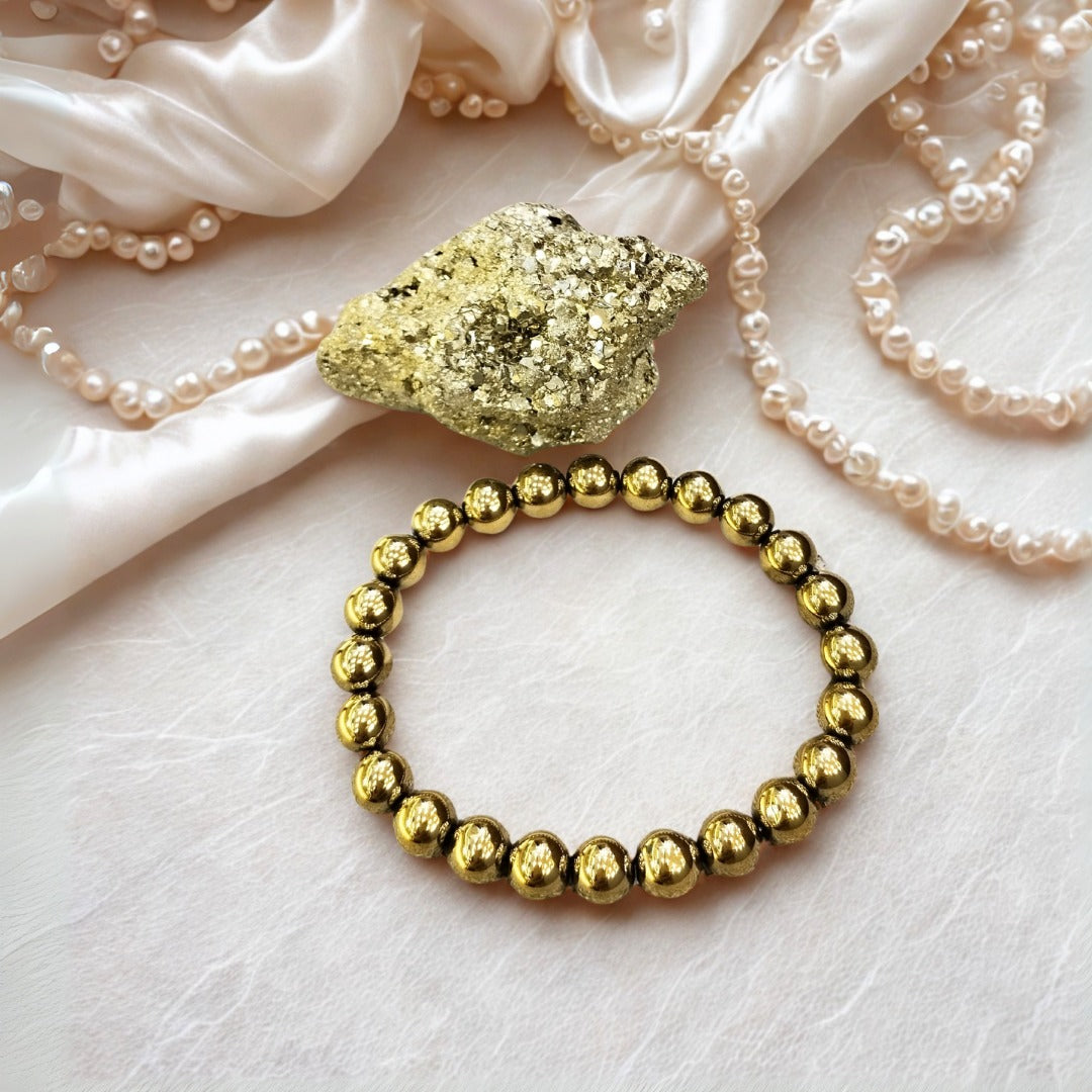 Pyrite Stone (70-80g) & Golden Pyrite Bracelet Certified Combo