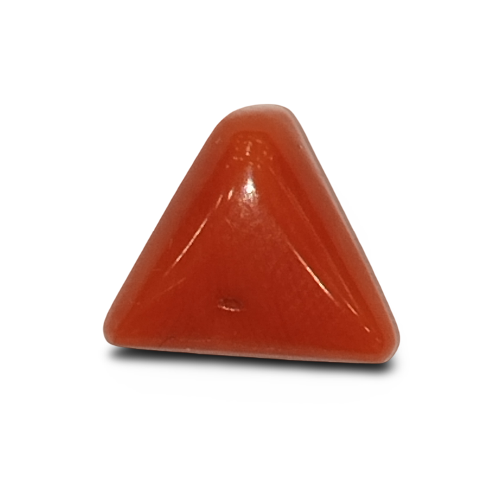 Natural Italian Red Coral |4H00| Certified Untreated | Triangular Cabochon Summary No. IGCDKBAJ42409