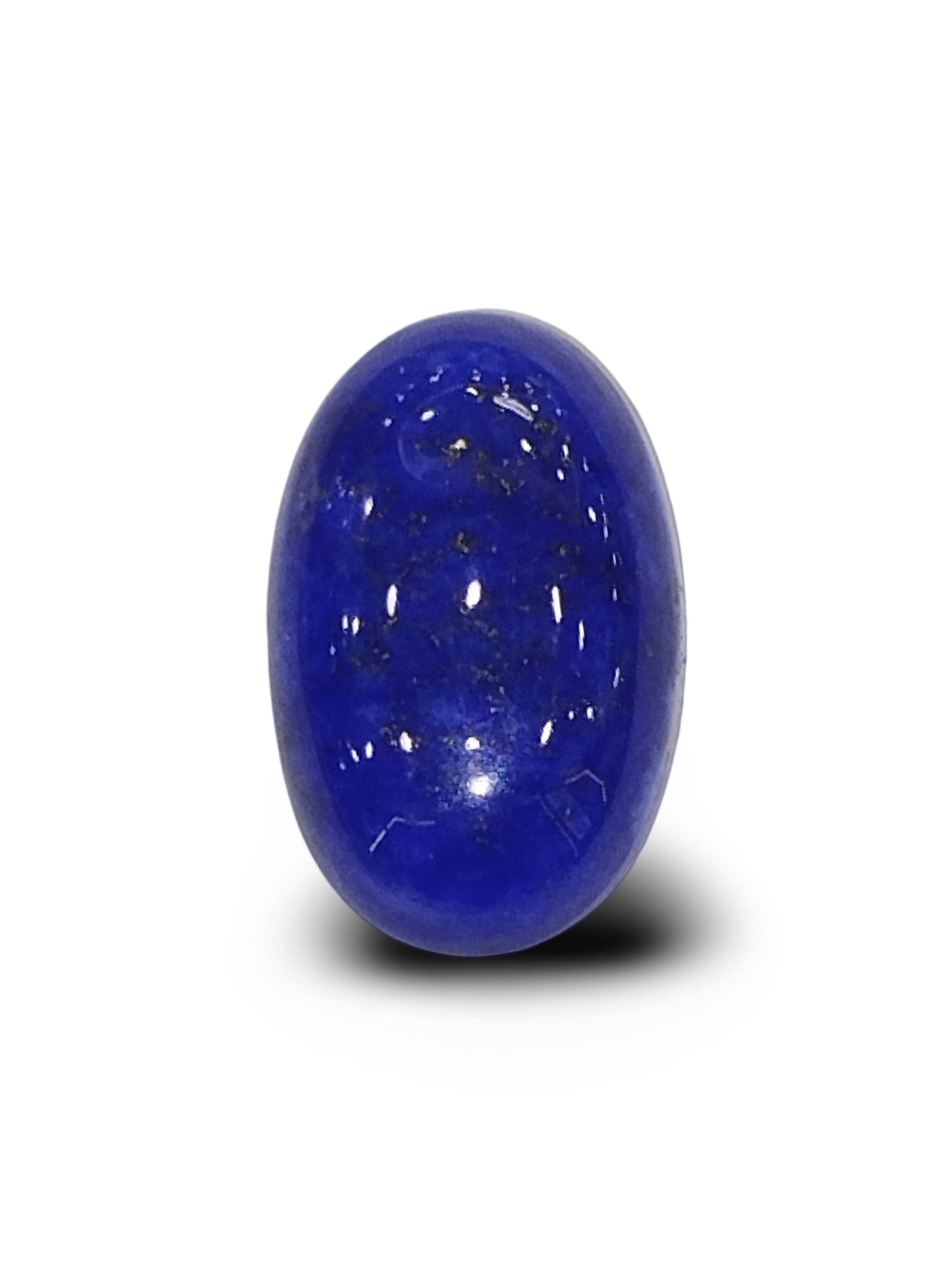 Natural Lapis Lazuli |1H20| Govt. Lab Certified | Oval Cabochon | Deep Blue with Pyrite Certificate No.: IGCDKBAJ42516
