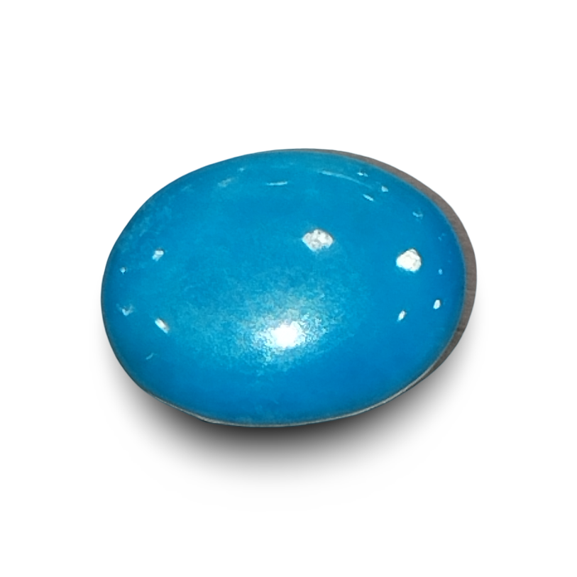 Natural Turquoise | Certified Oval Cabochon in Sea Blue Certificate No.: IGCDKBAJ41466