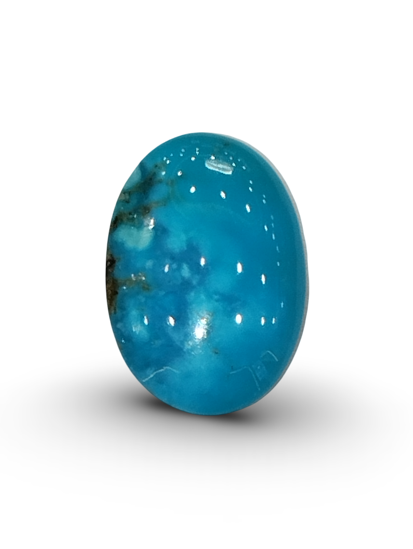Natural Turquoise | Oval | Sea Blue | Certified | Astrological Gemstone Certificate No.: IGCDKBAJ44697