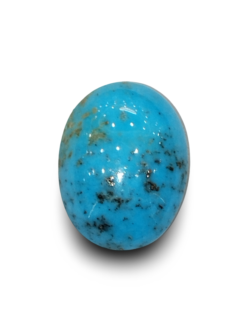 Natural Turquoise | Oval Cabochon | Sea Blue | Matrix Background | Certified Certificate No.: IGCDKBAJ44721