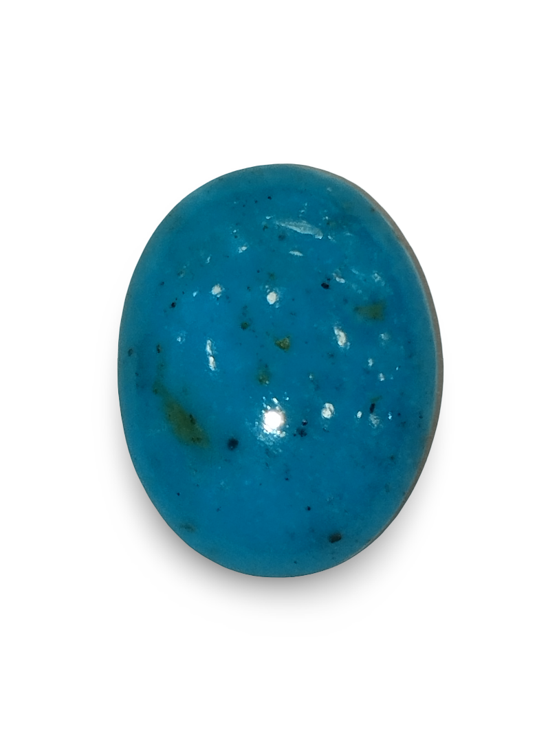 Natural Turquoise | Oval Cabochon | Sea Blue | Matrix Background | Certified No.: IGCDKBAJ41414