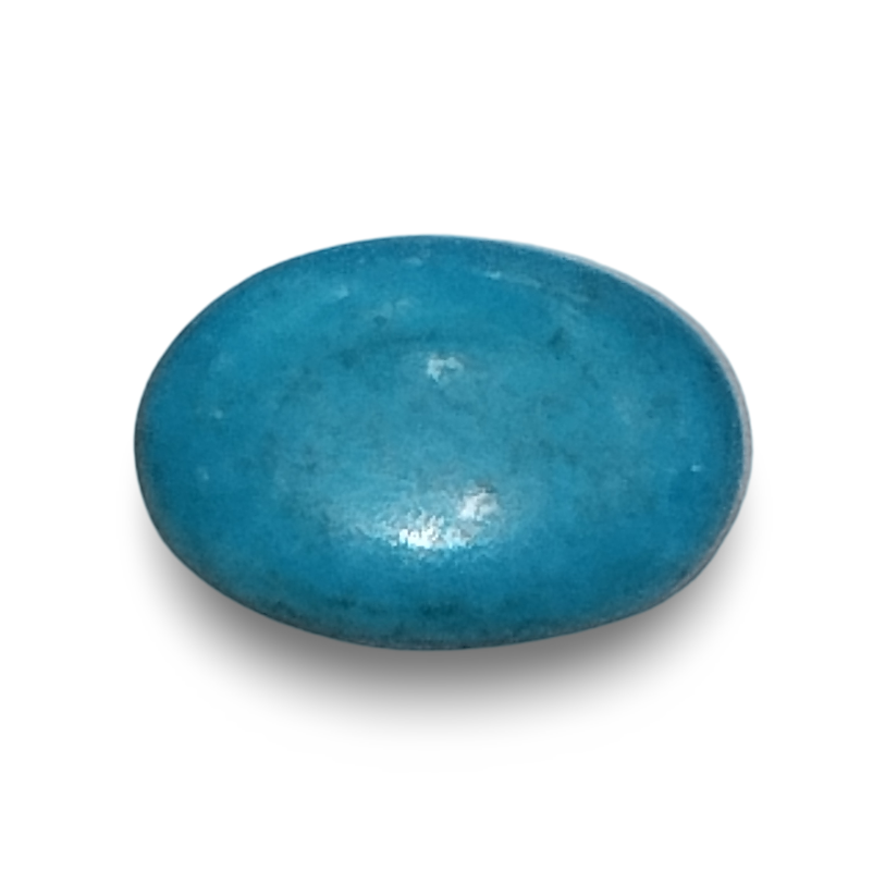 Natural Turquoise | Sea Blue | Oval Cabochon | Certified | Matrix Background Certificate No.: IGCDKBAJ44704