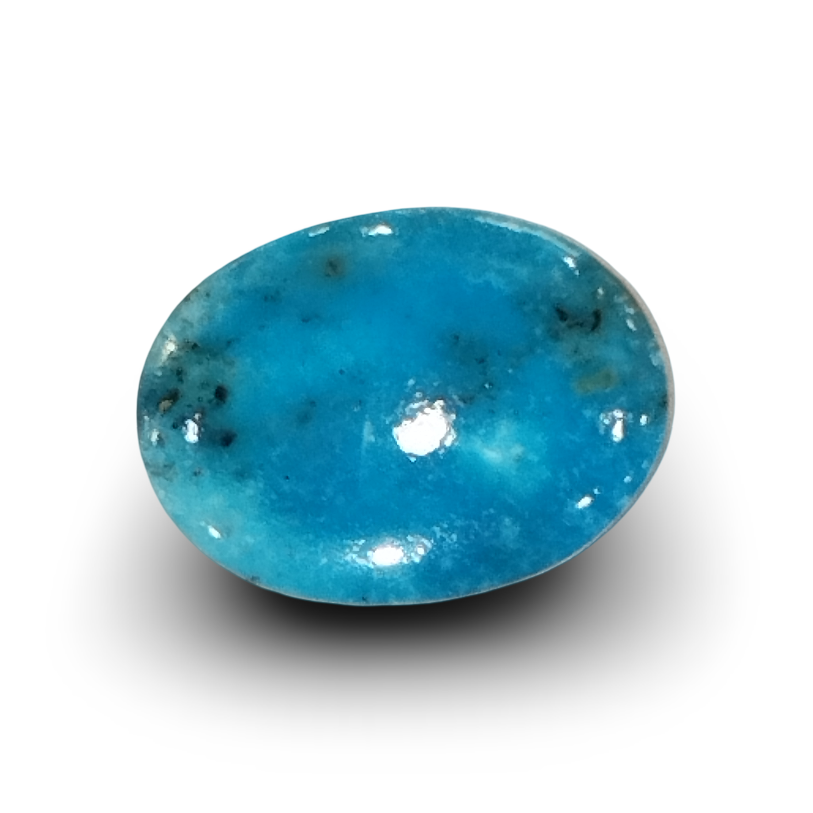 Natural Turquoise | Sea Blue | Oval Cabochon | Certified | Matrix Pattern Certificate No.: IGCDKBAJ44720
