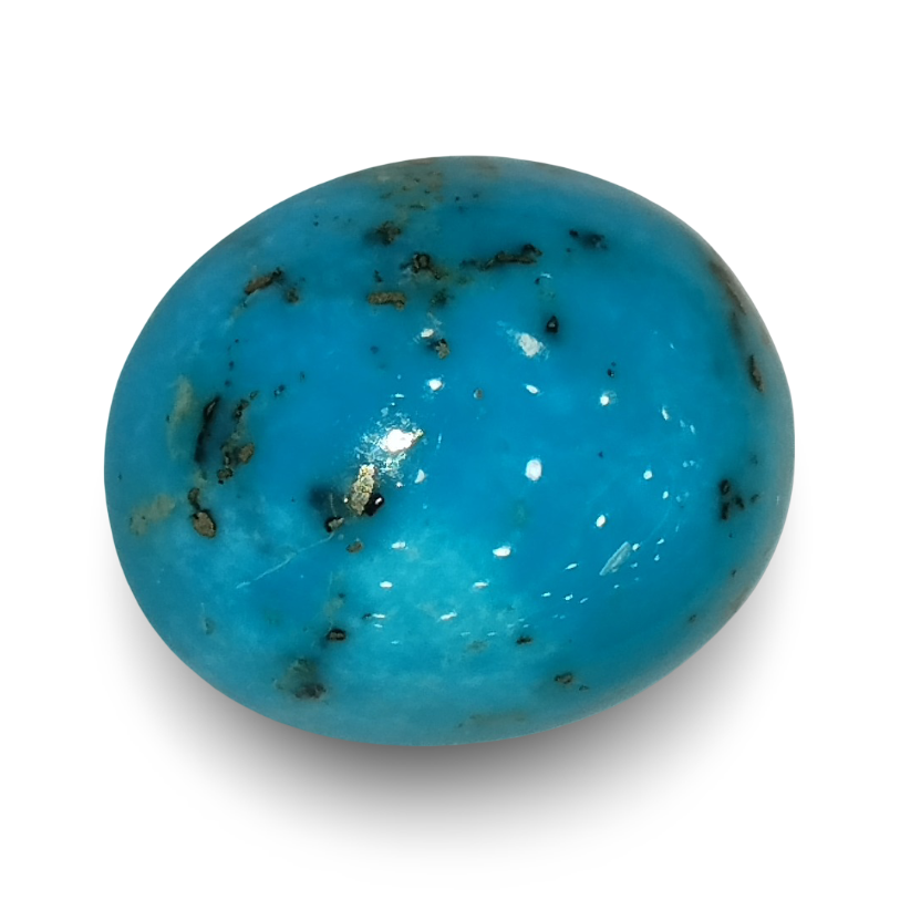 Natural Turquoise | Sea Blue | Oval Cabochon | IGC Certified | Matrix Background Certification: IGC (IGCDKBAJ41440)