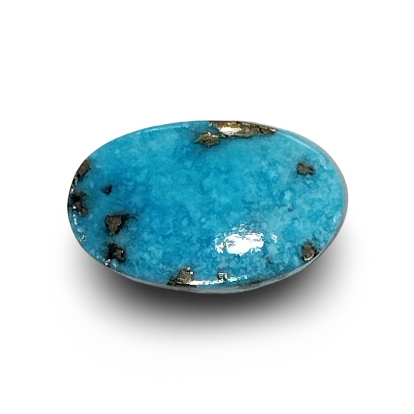 Natural Turquoise | Oval | Sea Blue | Matrix Background | Certified No.: IGCDKBAJ48345