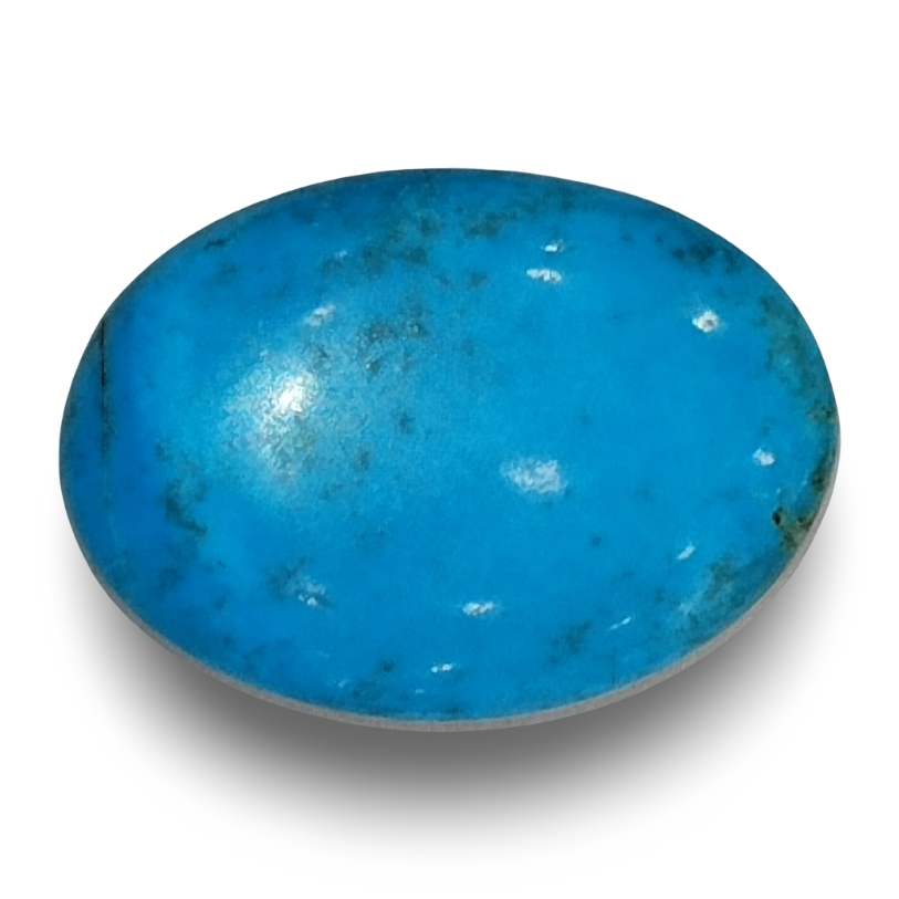 Natural Turquoise | Sea Blue | Oval Cabochon | IGC Certified | Matrix Background Certification: IGC (IGCDKBAJ41445)