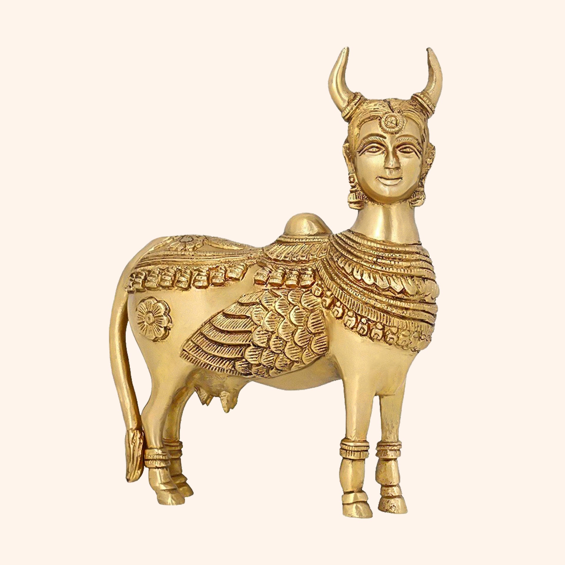 Destiny Star Stores BRASS KAMDHENU COW 1.5 INCH (APPROX)