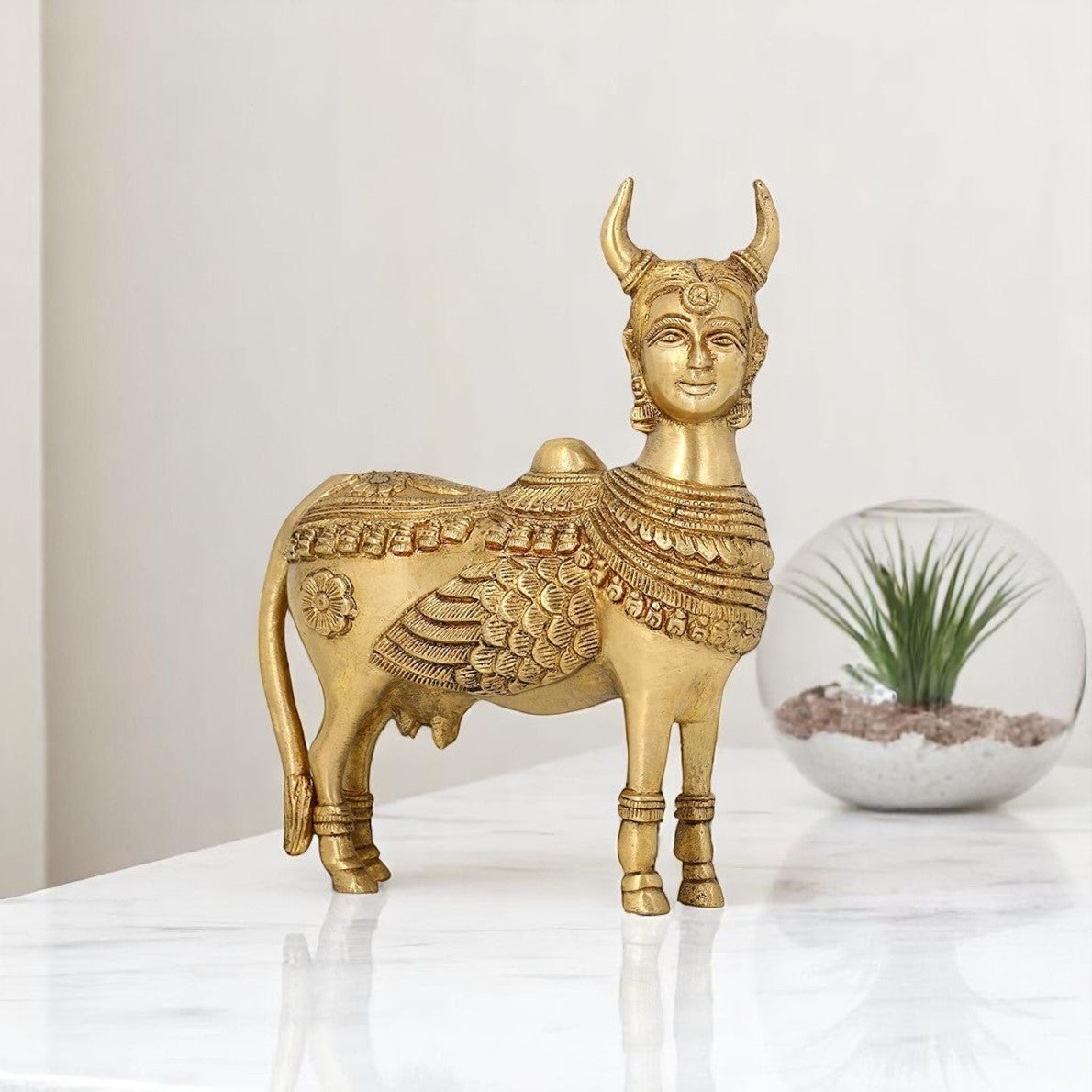Destiny Star Stores BRASS KAMDHENU COW 1.5 INCH (APPROX)