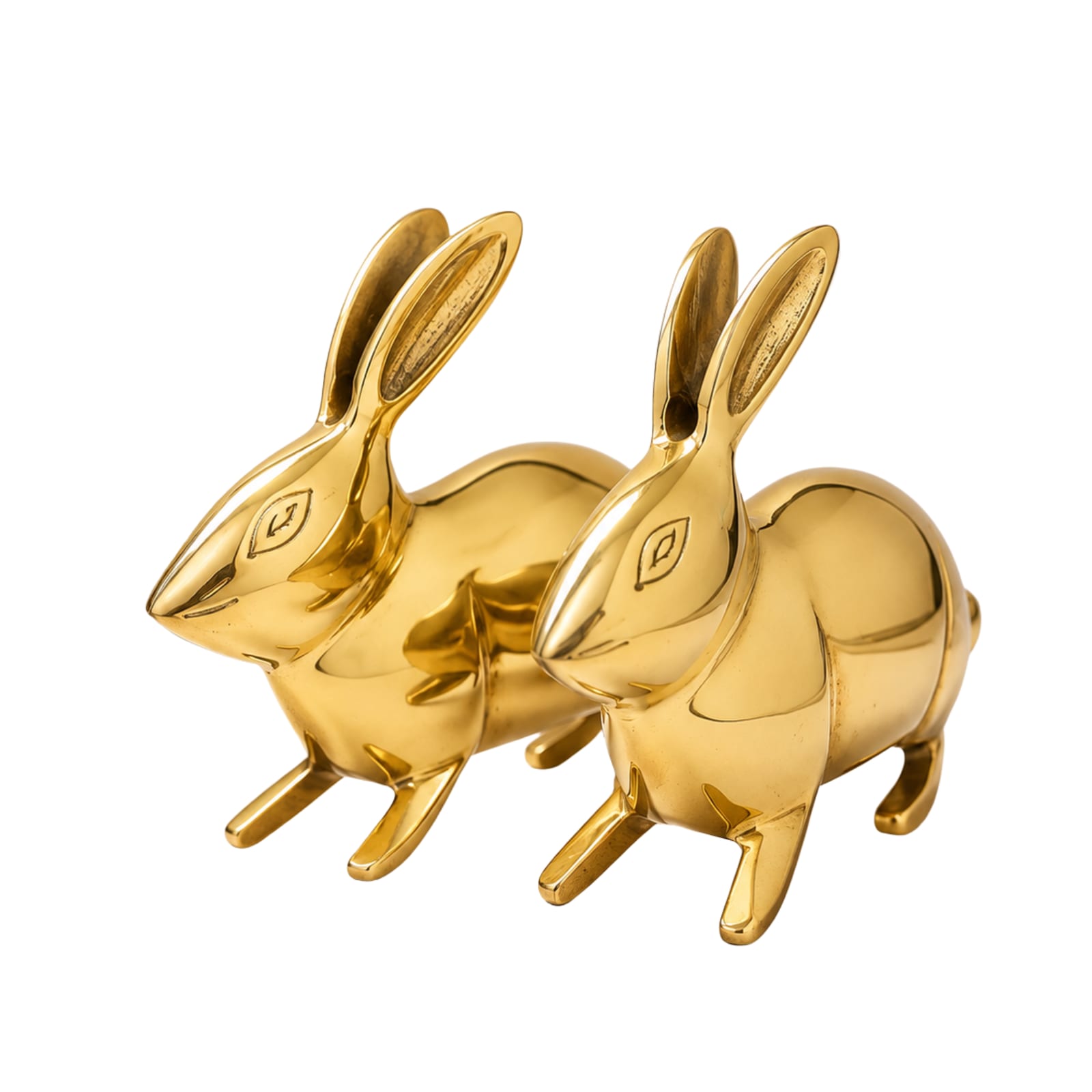 Destiny Star Stores BRASS SMALL RABBIT PAIR STATUE