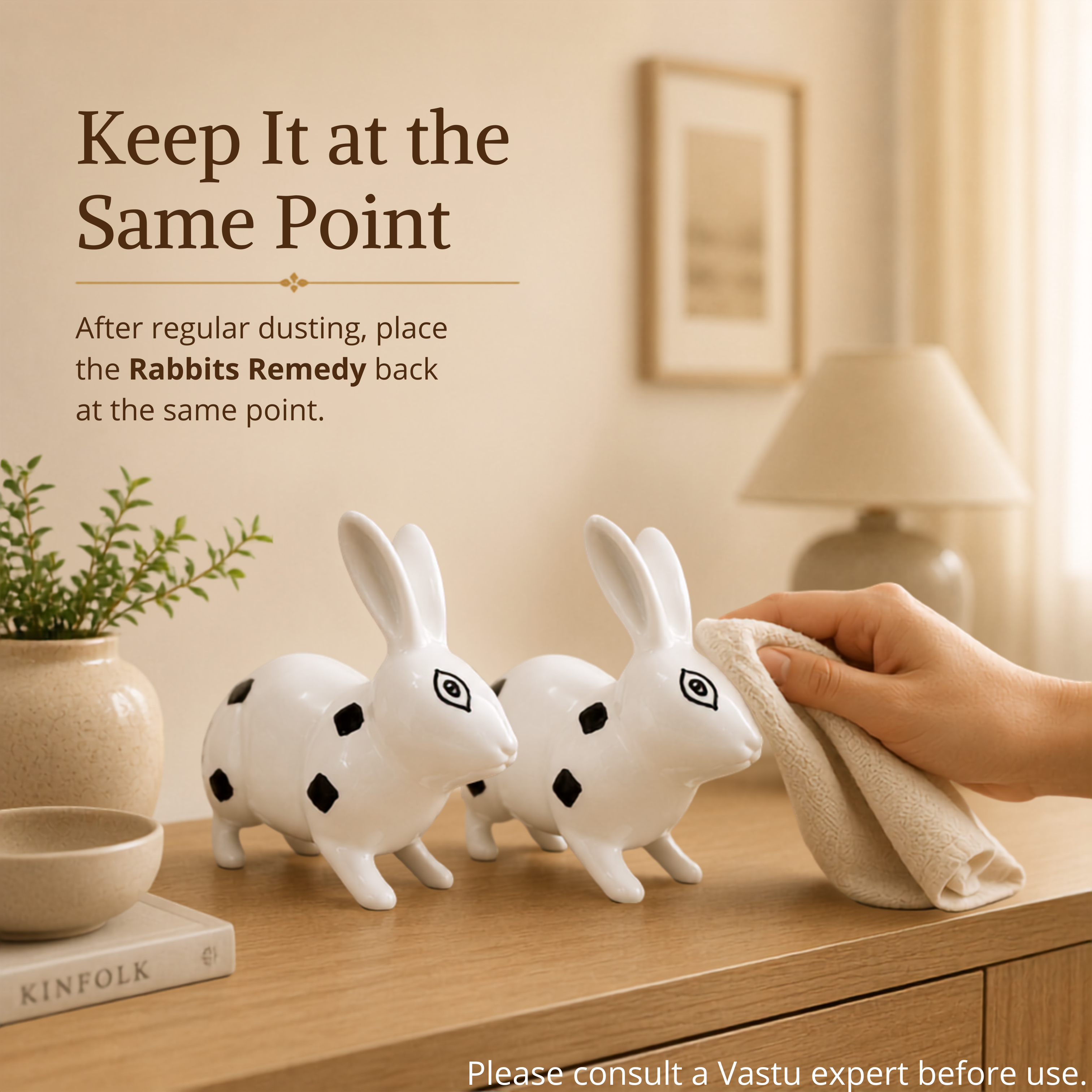 Destiny Star Stores BRASS SMALL RABBIT PAIR BLACK & WHITE