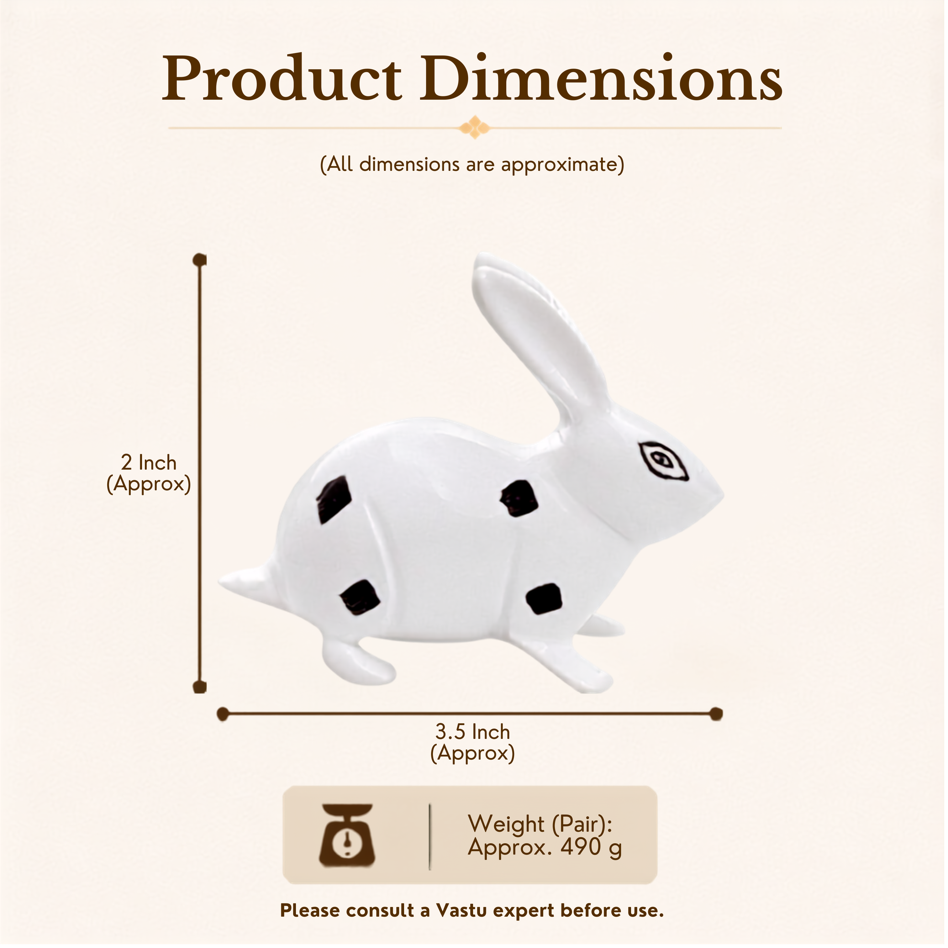 Destiny Star Stores BRASS SMALL RABBIT PAIR BLACK & WHITE