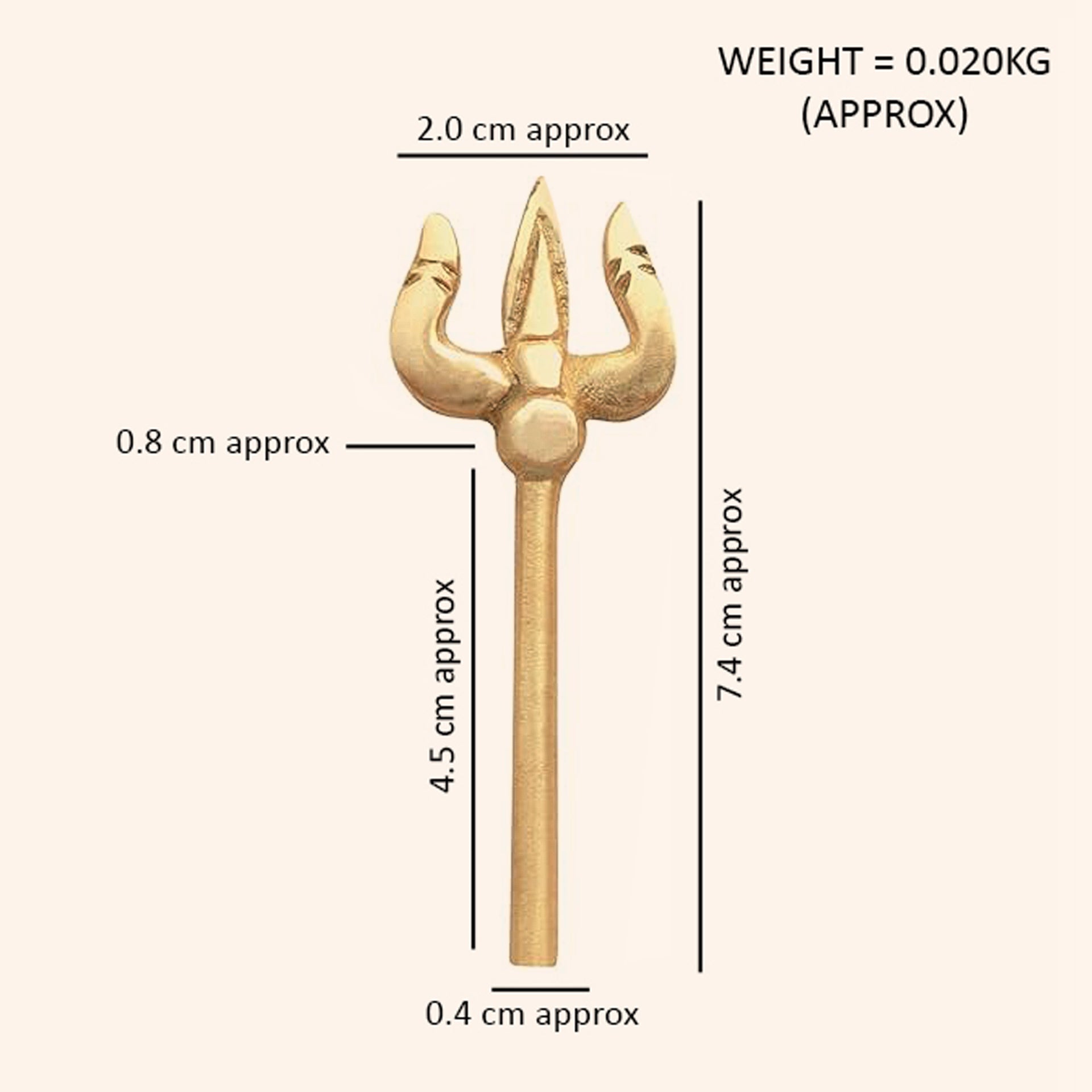 Destiny Star Stores BRASS TRISHUL STATUE PACK OF 3
