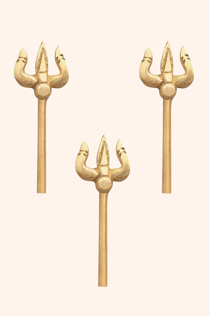 Destiny Star Stores BRASS TRISHUL STATUE PACK OF 3