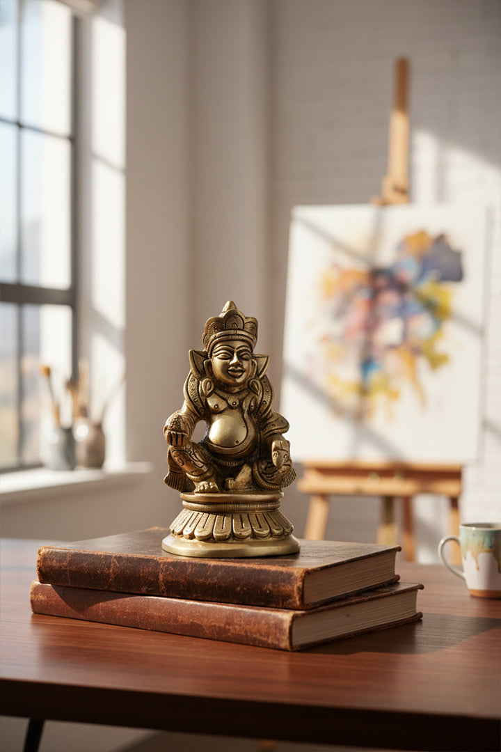 KUBER JI BRASS STATUE. - 3.5 INCH (APPROX)