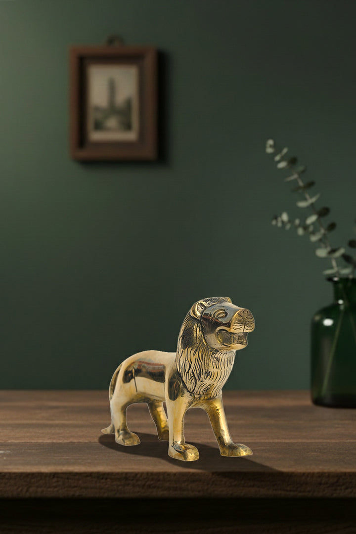 Destiny Star Stores BRASS LION STATUE 3.5 INCH (APPROX)