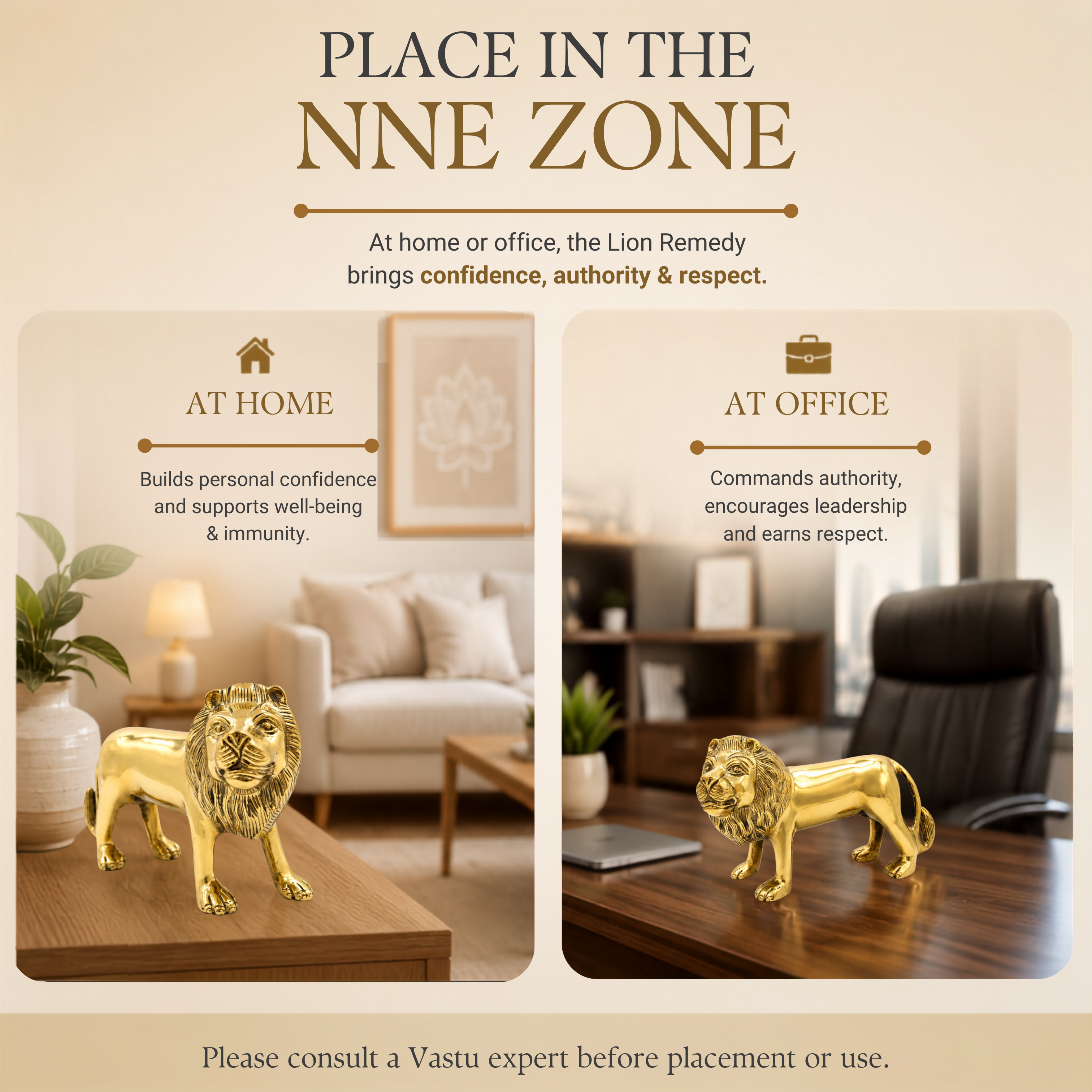 Destiny Star Stores BRASS LION STATUE 5.5 INCH (APPROX)