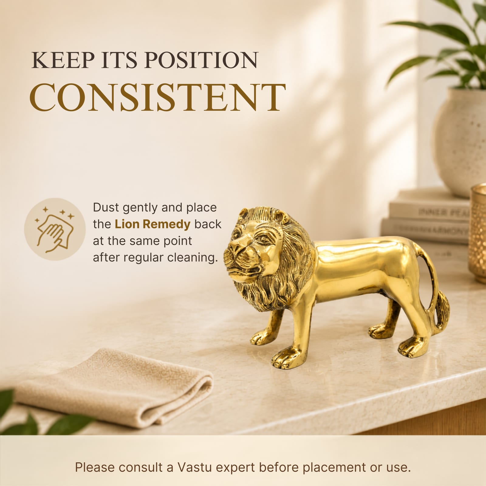 Destiny Star Stores BRASS LION STATUE 5.5 INCH (APPROX)