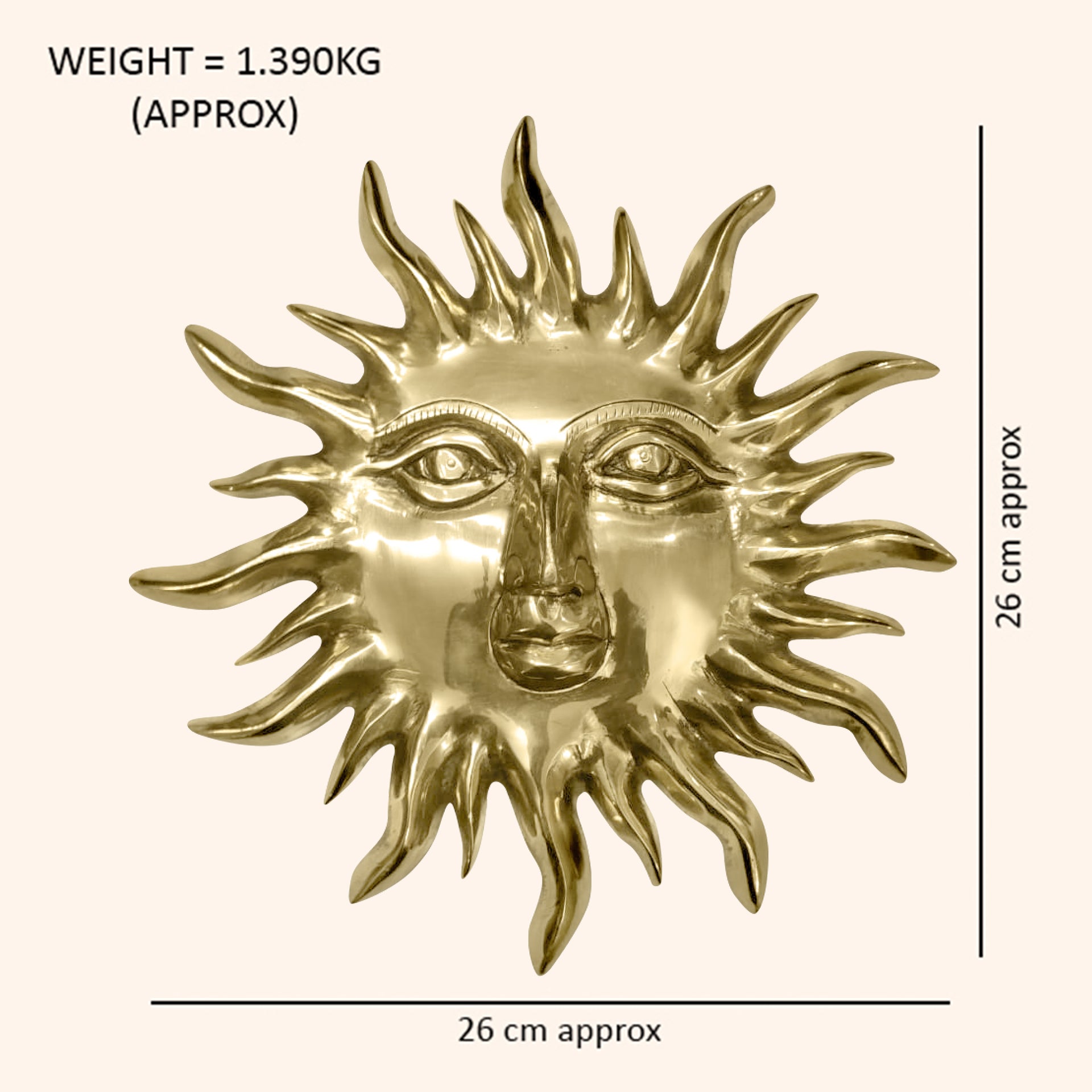 Destiny Star Stores BRASS BIG SUN 01 STATUE