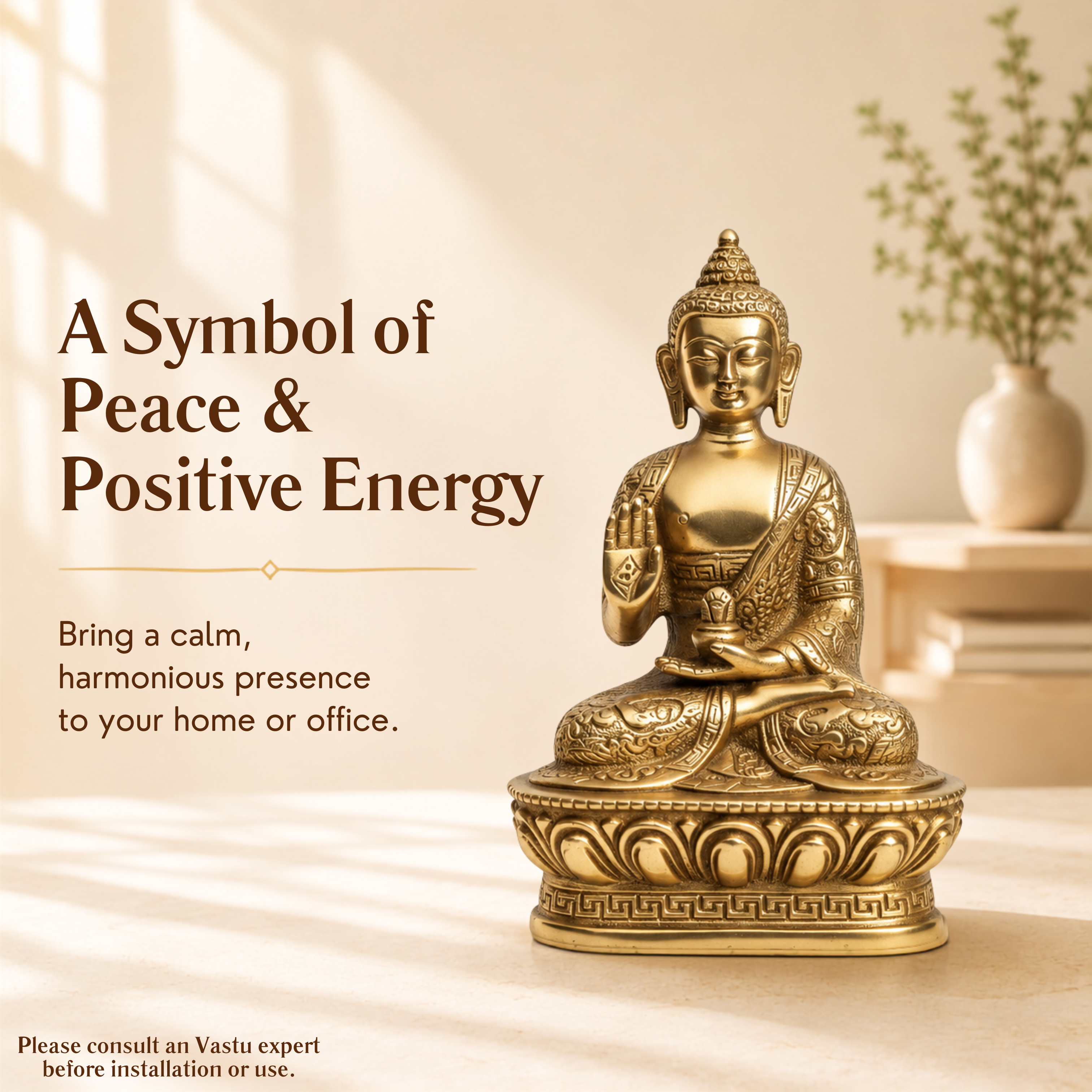 Destiny Star Stores BRASS BUDDHA JI STATUE
