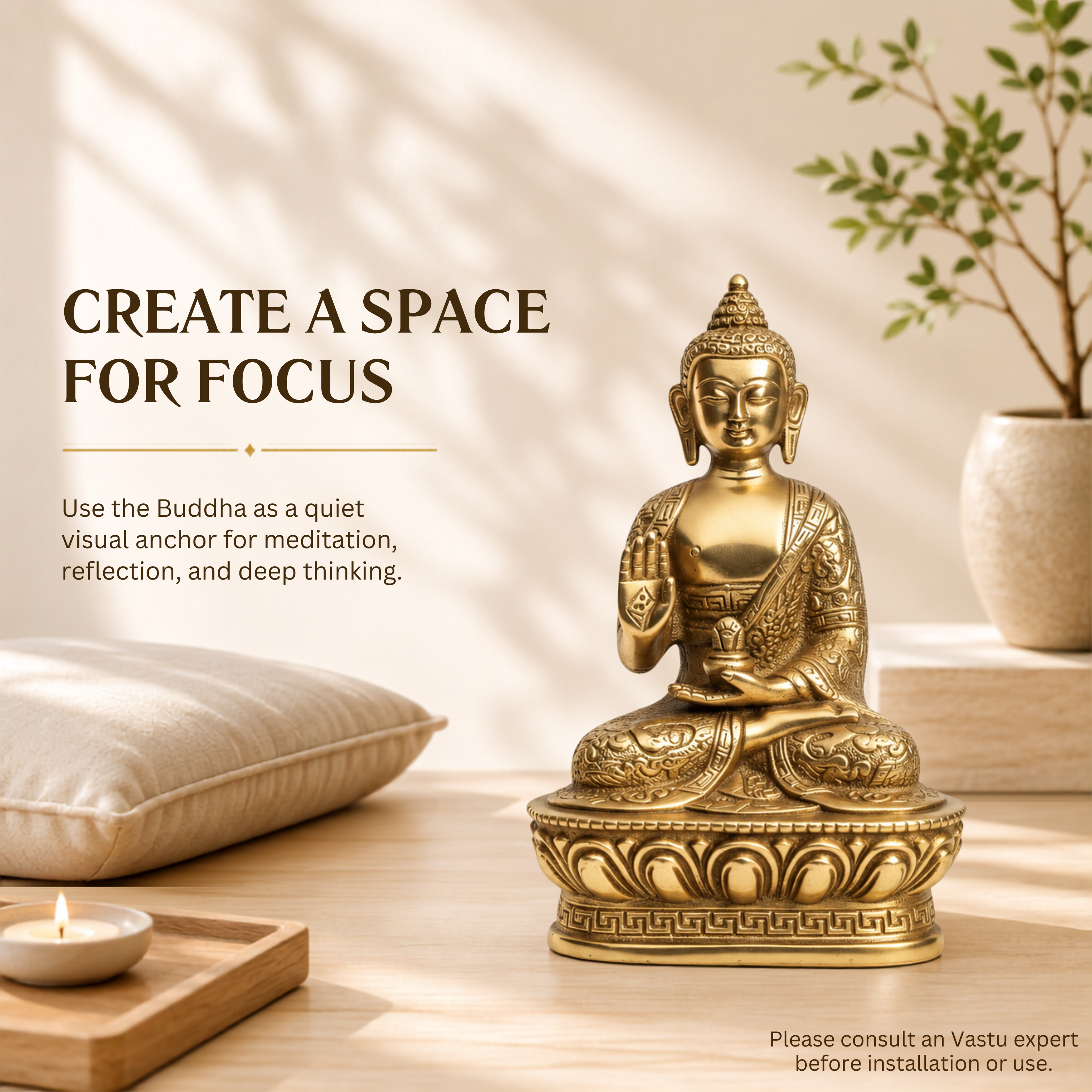 Destiny Star Stores BRASS BUDDHA JI STATUE
