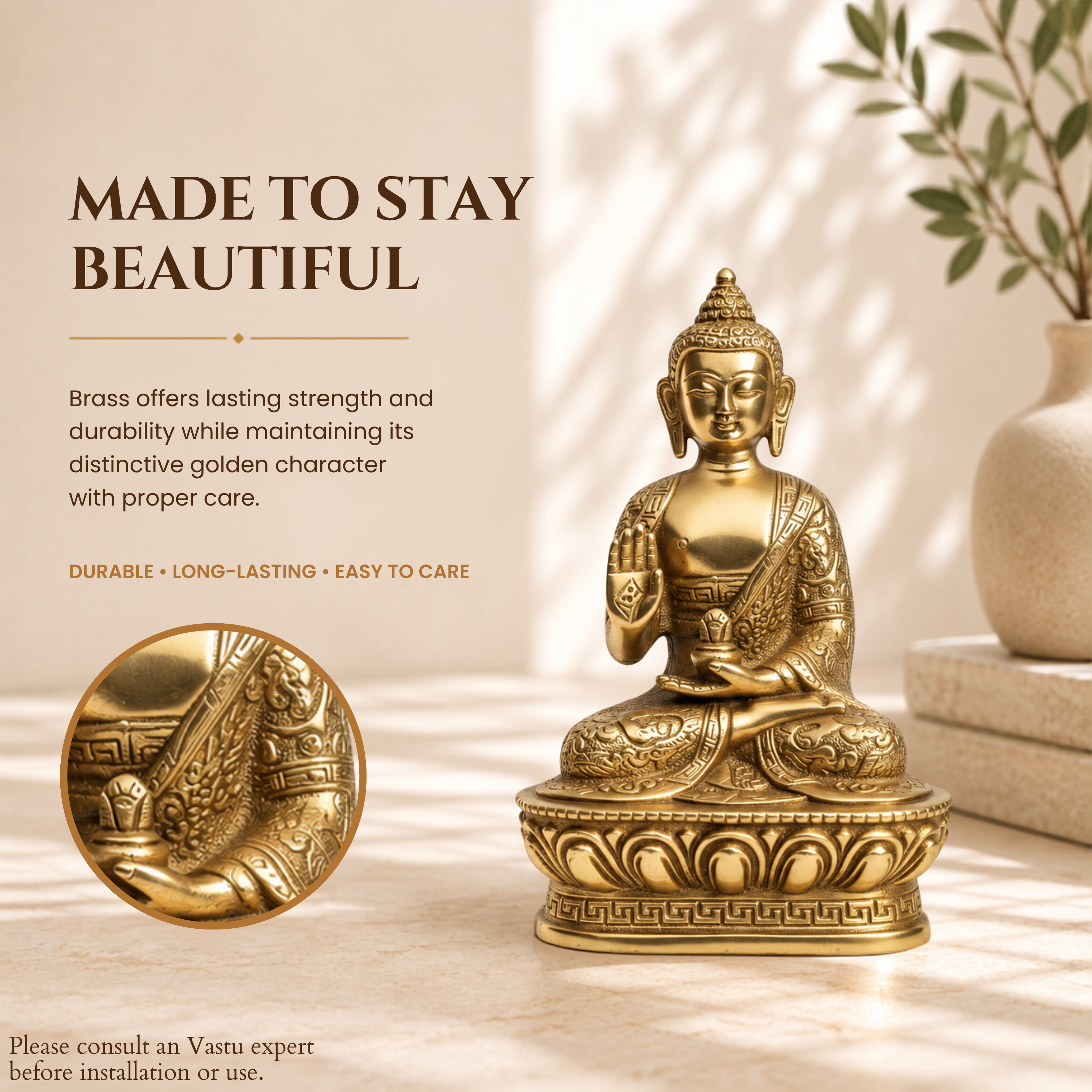 Destiny Star Stores BRASS BUDDHA JI STATUE