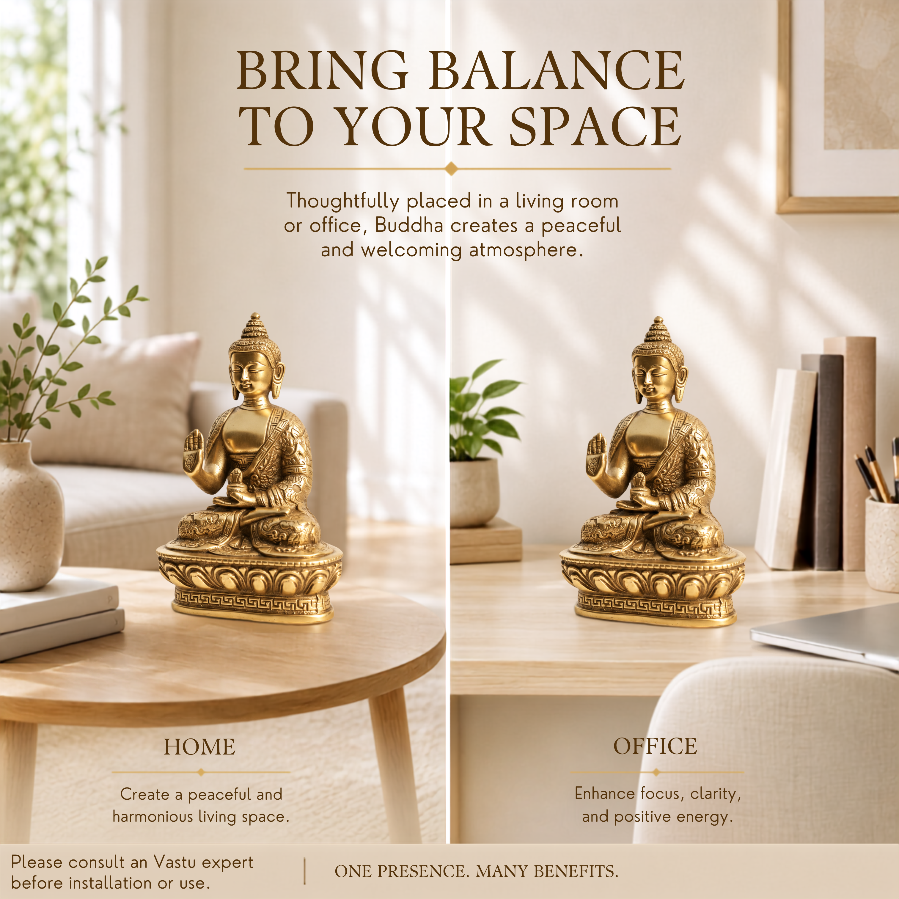 Destiny Star Stores BRASS BUDDHA JI STATUE